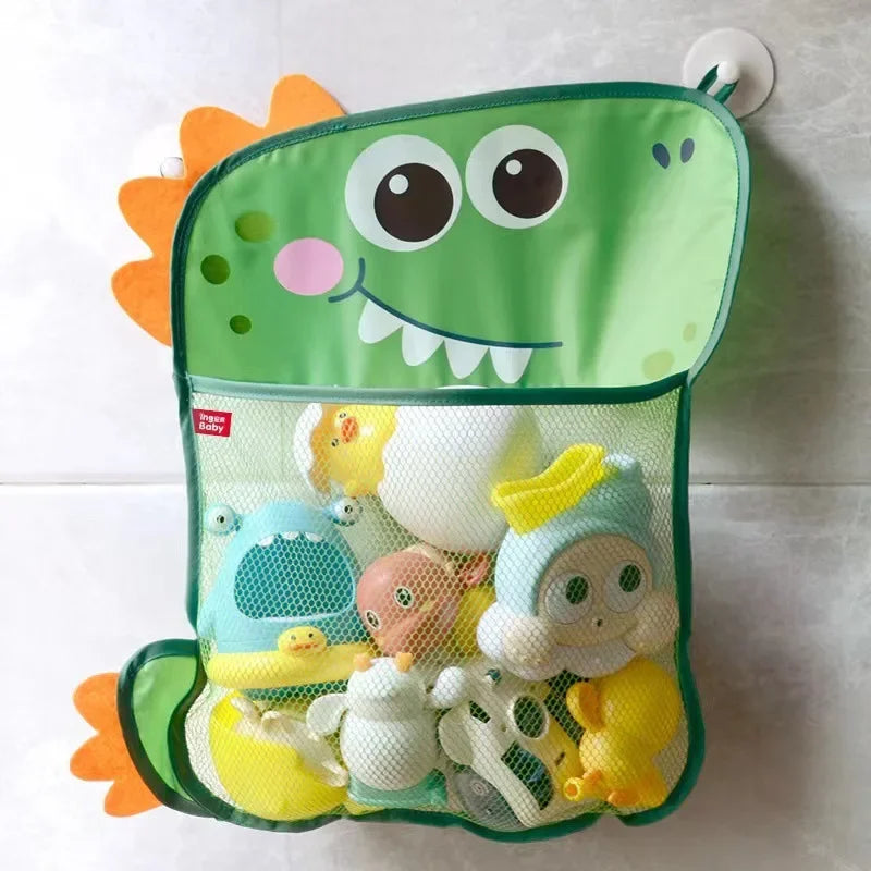 Organizer Kids Tidy Storage Suction Bathroom Bathtub Doll Hanging Bag Dinosaur Animal Baby Bath Toys Basket Mesh Bag Water Toys