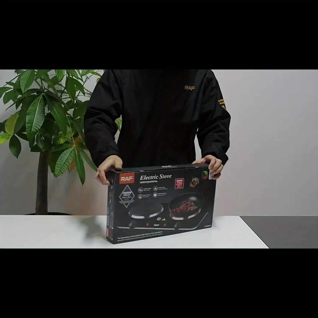 1pc Silent Electric Hot Plate with Dual Burners - Fast Heating, Precise Temperature Control, Compact Design for Home Kitchen, Lab, Office - US Plug (110V) - Ideal Gift for Cooks & Professionals, Electric Stove for Cooking, La