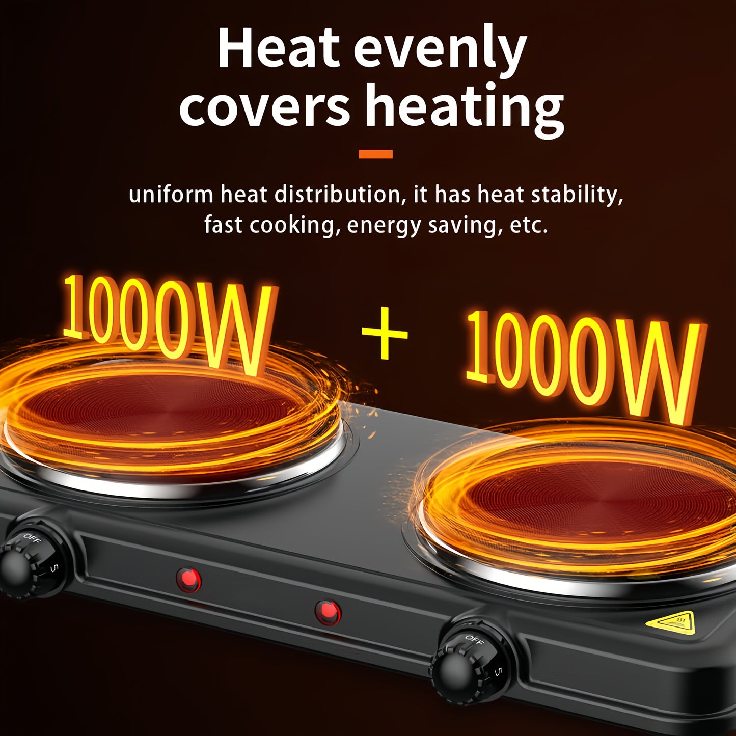 1pc Silent Electric Hot Plate with Dual Burners - Fast Heating, Precise Temperature Control, Compact Design for Home Kitchen, Lab, Office - US Plug (110V) - Ideal Gift for Cooks & Professionals, Electric Stove for Cooking, La