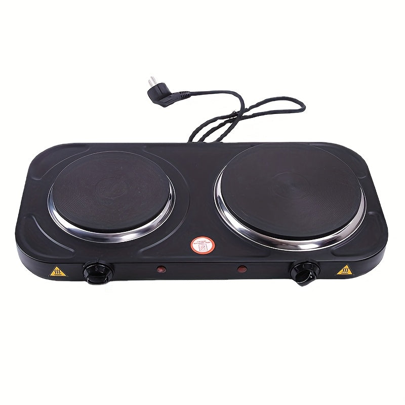 1pc Silent Electric Hot Plate with Dual Burners - Fast Heating, Precise Temperature Control, Compact Design for Home Kitchen, Lab, Office - US Plug (110V) - Ideal Gift for Cooks & Professionals, Electric Stove for Cooking, La