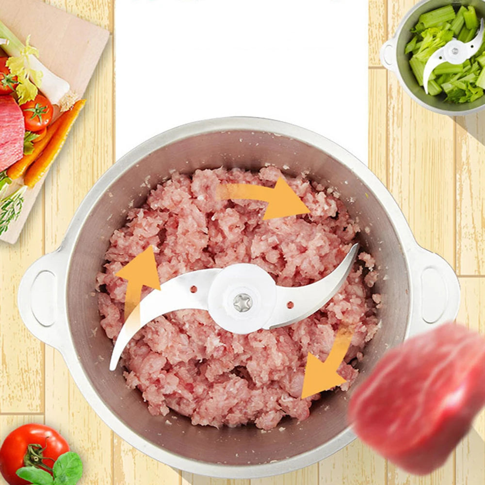 2Speeds 304Stainless Steel Electric Chopper Meat Grinder Mincer Food Processor Slicer Vegetable food chopper meat slicer machine