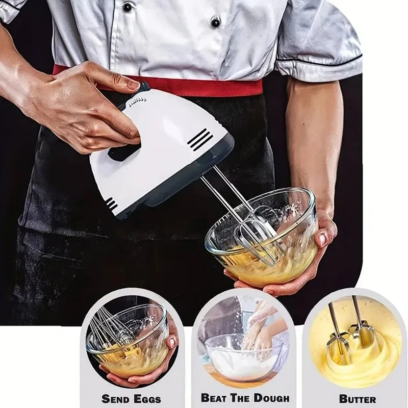 Double-stick Electric Hand Blender Wireless Portable Hand Whisk Rechargeable 7-Speed 2 Whisk For Baking Whisk Milk Creammini