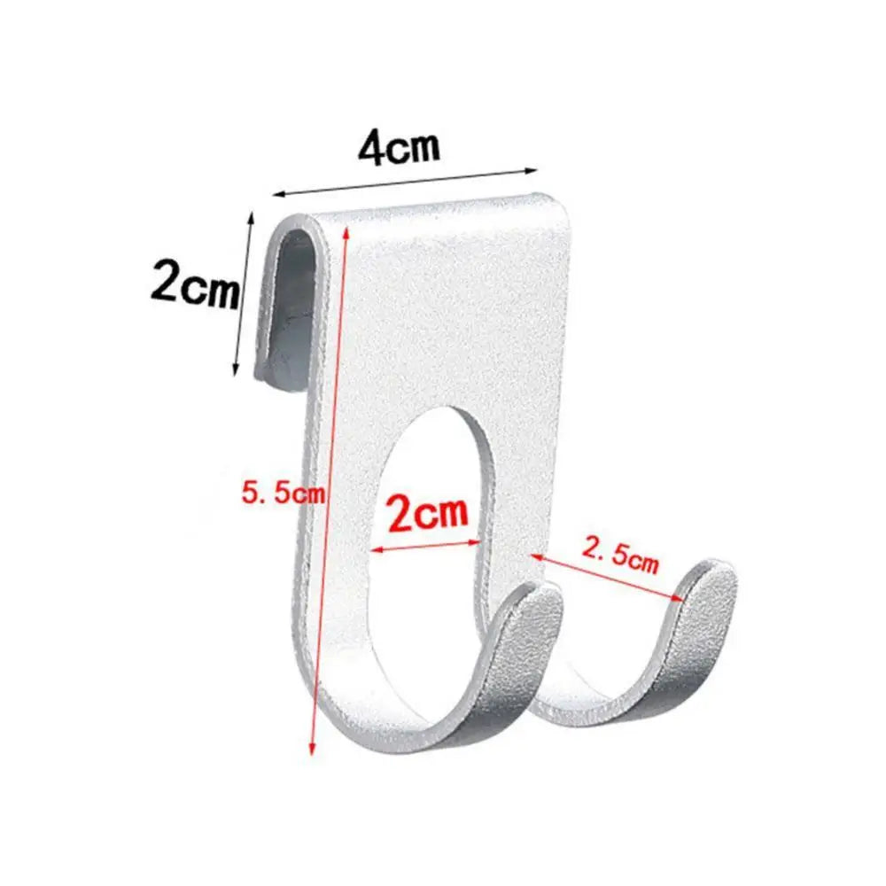 Bathroom Aluminum Hook Punch Free Wall Mounted Hook Towel Shower Glass Door Hook Shelf Bag Home Storage Organizer Hooks