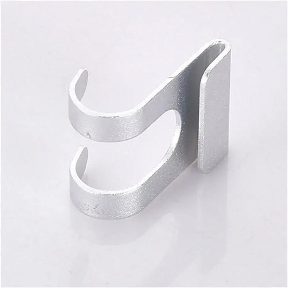 Bathroom Aluminum Hook Punch Free Wall Mounted Hook Towel Shower Glass Door Hook Shelf Bag Home Storage Organizer Hooks