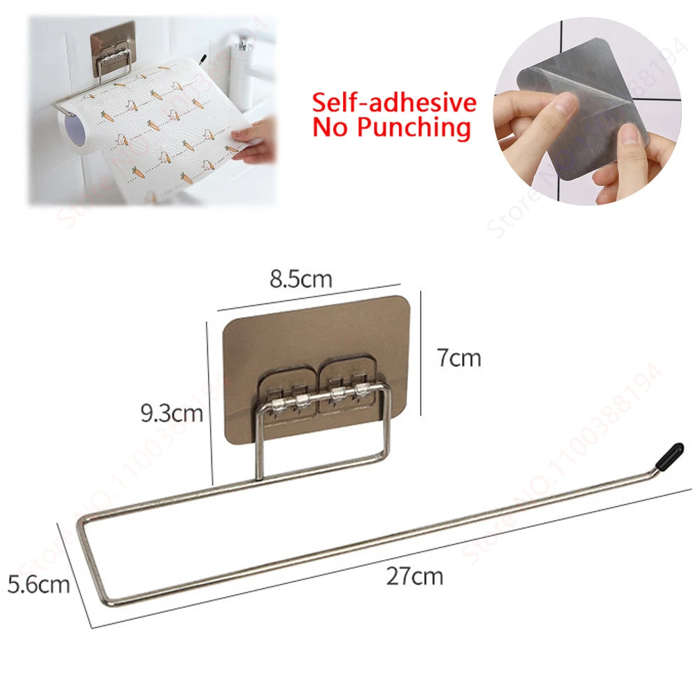 Adhesive Bathroom Hardware Accessories Towel Rack Toilet Paper Dispenser Holder Wall Coat Hooks Towel Rail Ring Roll Hanger Set