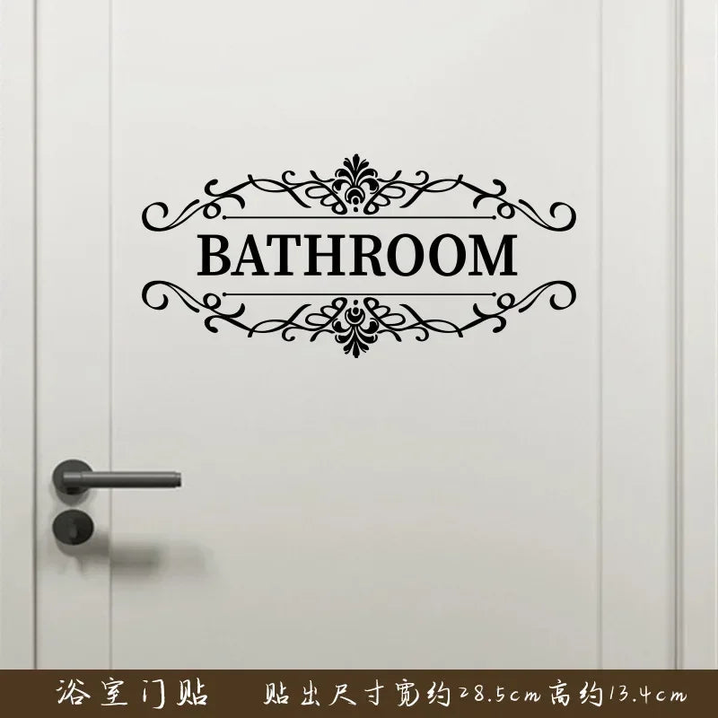 Bathroom Toilet Identification Stickers Letter Sign Vinyl Door Wall Stickers Self-adhesive Decorative Vinyl Labels  Art Decals