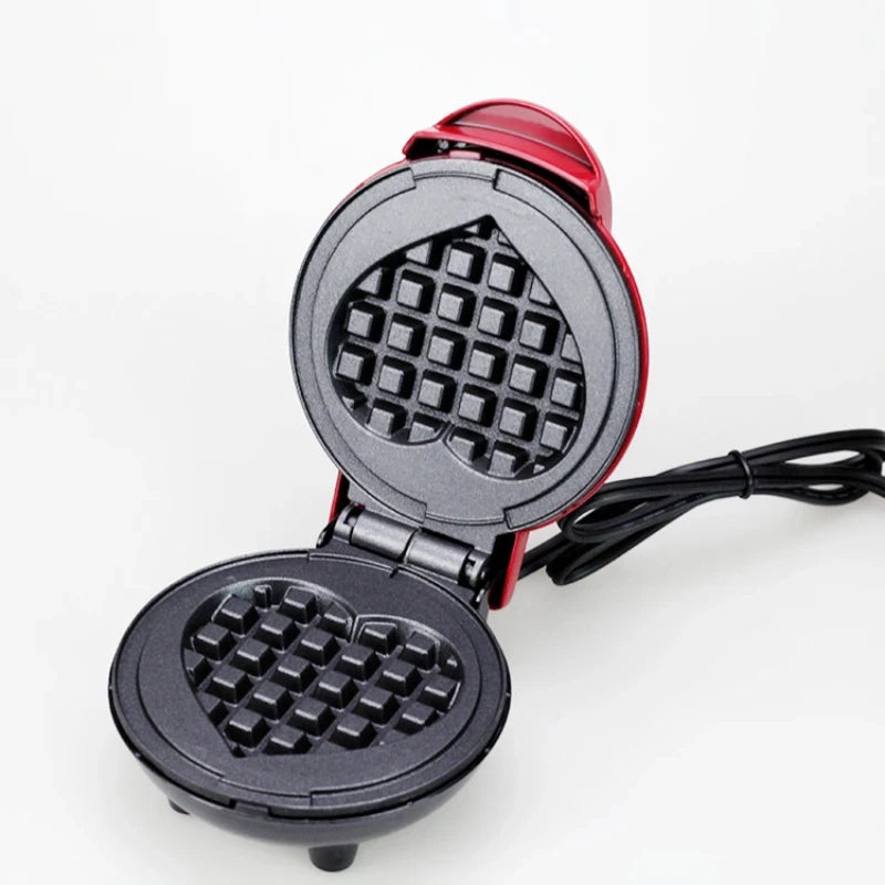 Mini Waffle Maker Bubble Egg Cake Oven Breakfast Love Heart Small Waffle Maker Cooking Appliance for Children's Birthday Parties