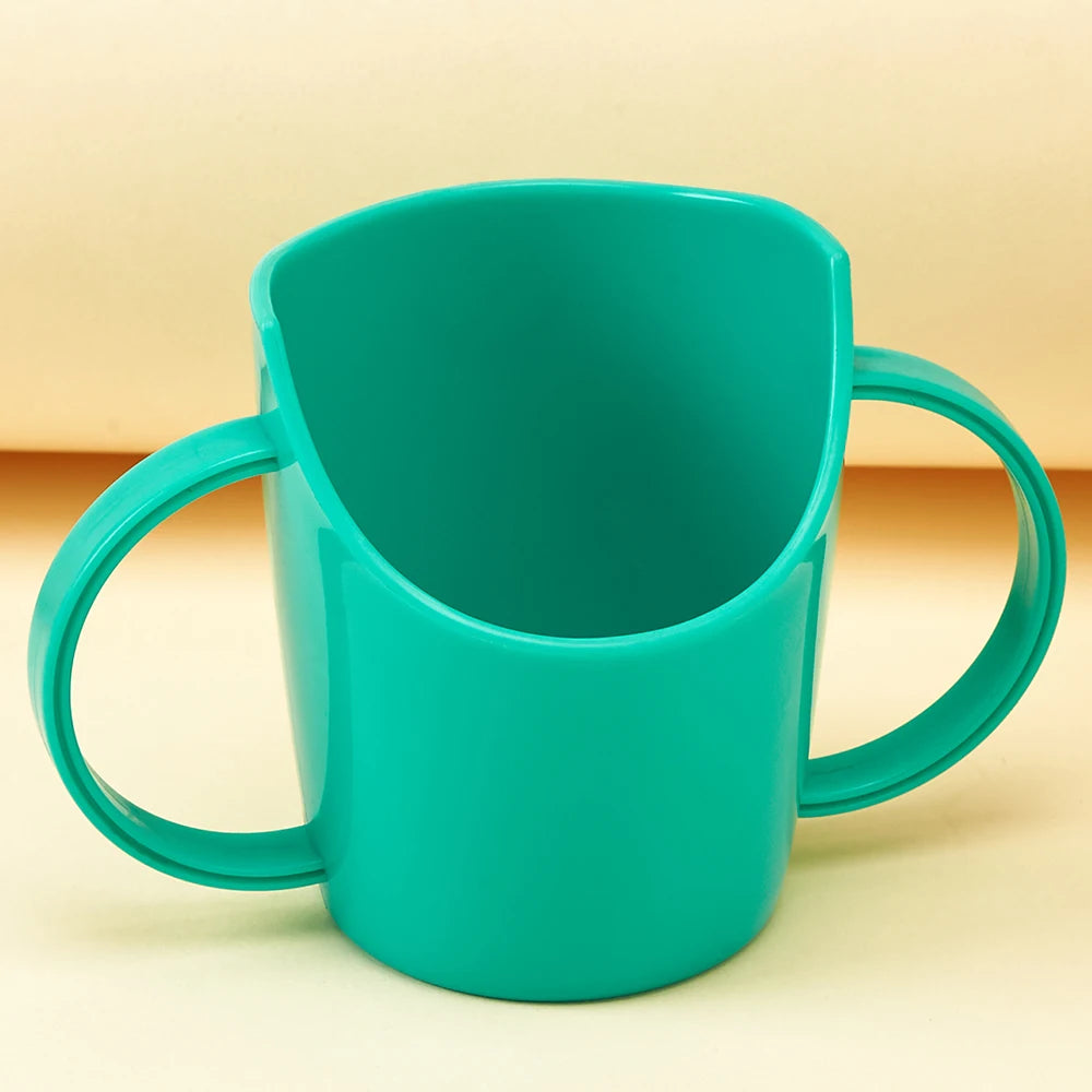 Baby learns to drink water cup, baby drinks water and milk, anti choking and nose protection, slanted mouth cup