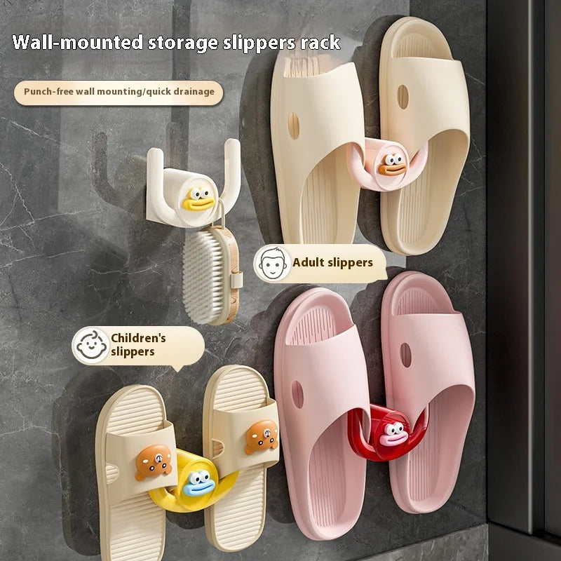 Cartoon Slipper Hooks, Bathroom Slipper Racks, Shower Storage Racks, Draining Racks - Essential Items for Bathrooms and Bedrooms