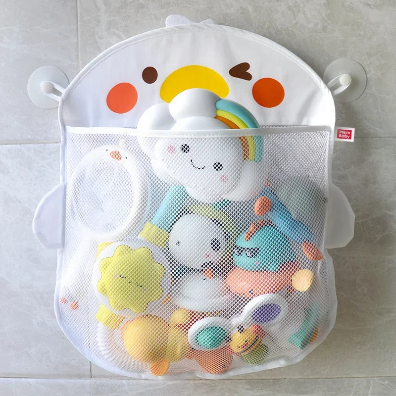 Organizer Kids Tidy Storage Suction Bathroom Bathtub Doll Hanging Bag  Dinosaur Animal Baby Bath Toys Basket Mesh Bag Water Toys