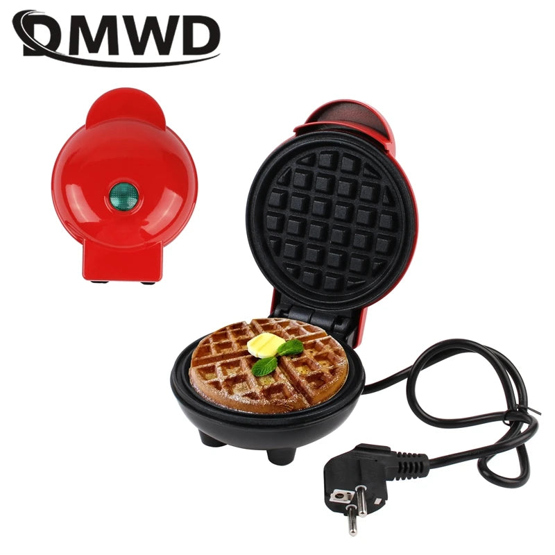 Electric Mini Waffle Maker Pancake Baking Machine Sandwich Toast  Breakfast Maker Non-stick Barbecue Oven Double-side Heating US