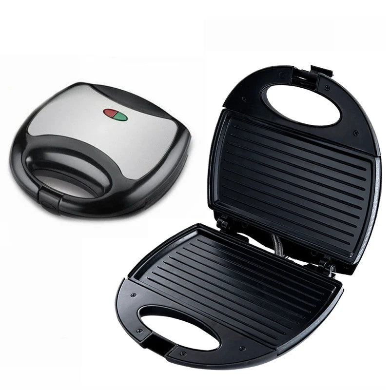 DMWD Household Mini Triangle Sandwich Maker Panini Grill Bread Toaster Breakfast Machine Frying Egg cooker Stainless Steel EU US