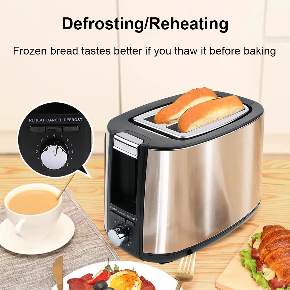 110V/220V Electric Toaster Sandwich Maker Grill 2 Slices Slot Cooking Bread Toast Oven Household Breakfast Baking Machine Heater