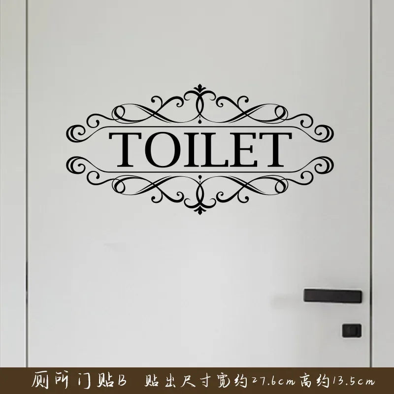 Bathroom Toilet Identification Stickers Letter Sign Vinyl Door Wall Stickers Self-adhesive Decorative Vinyl Labels  Art Decals