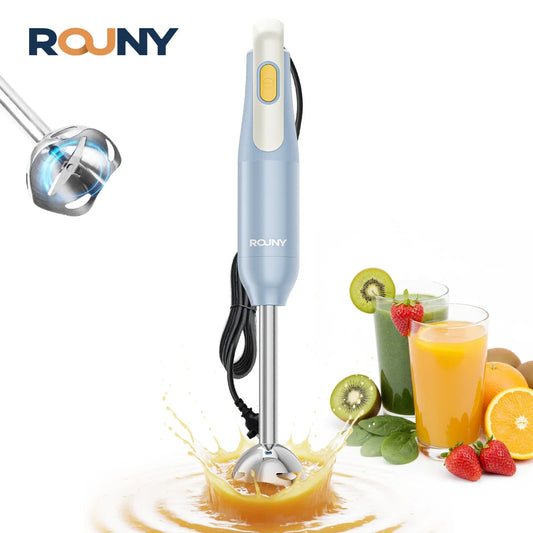 Hand Held Stick Blender, Immersion Hand Blender with Stainless Steel Blades for Kitchen Food Mixing, Light Blue, Classic Basic