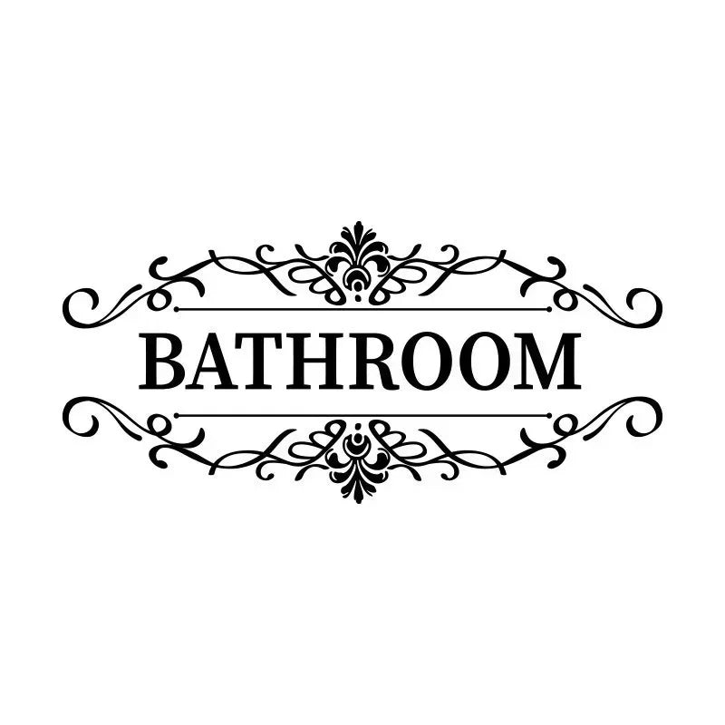 Bathroom Toilet Identification Stickers Letter Sign Vinyl Door Wall Stickers Self-adhesive Decorative Vinyl Labels  Art Decals