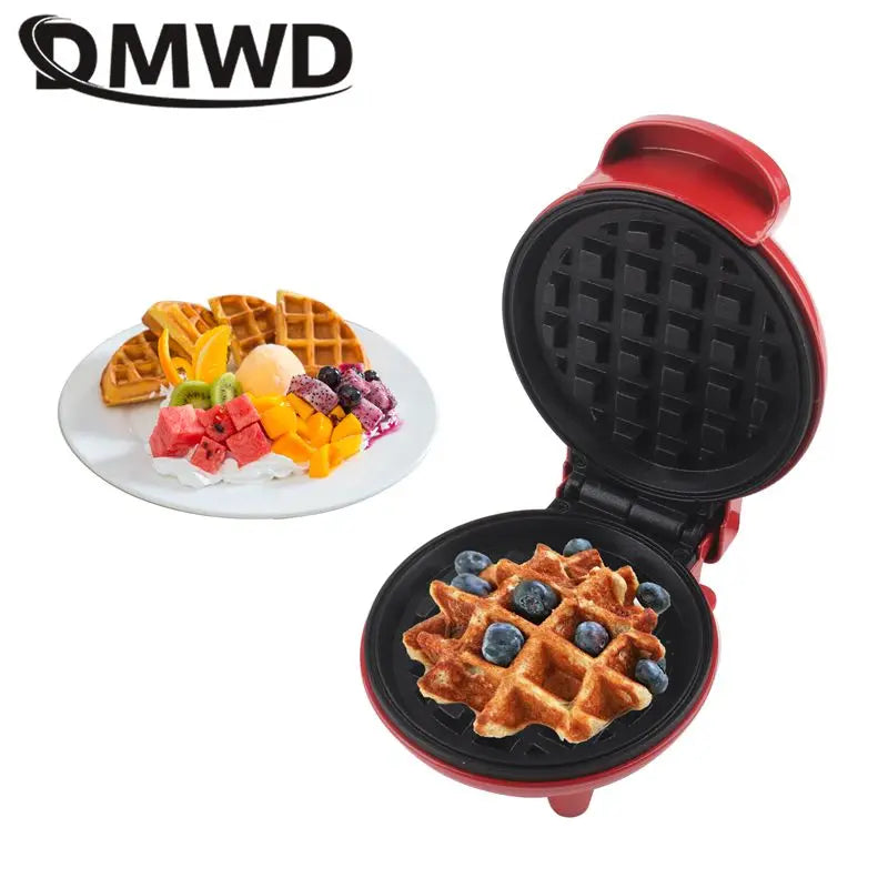 Electric Mini Waffle Maker Pancake Baking Machine Sandwich Toast  Breakfast Maker Non-stick Barbecue Oven Double-side Heating US