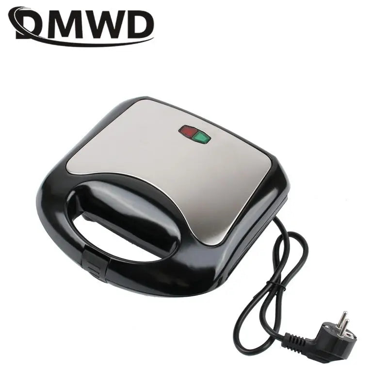 DMWD Household Mini Triangle Sandwich Maker Panini Grill Bread Toaster Breakfast Machine Frying Egg cooker Stainless Steel EU US