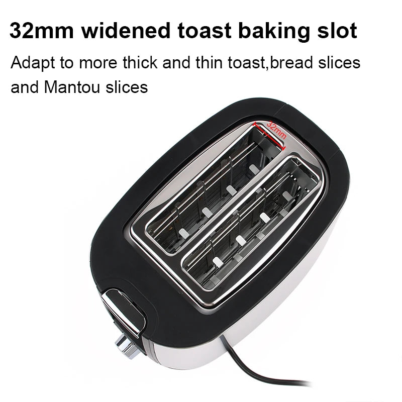 110V/220V Electric Toaster Sandwich Maker Grill 2 Slices Slot Cooking Bread Toast Oven Household Breakfast Baking Machine Heater