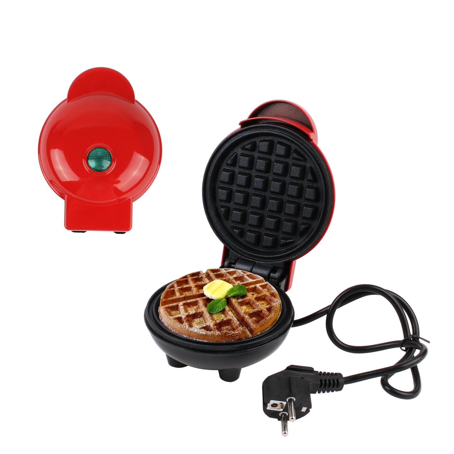 Electric Mini Waffle Maker Pancake Baking Machine Sandwich Toast  Breakfast Maker Non-stick Barbecue Oven Double-side Heating US