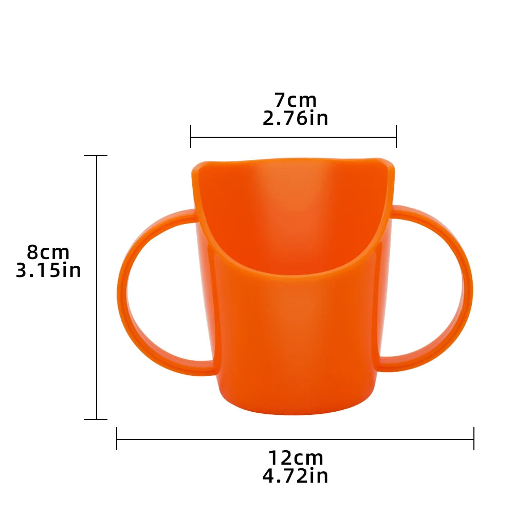 Baby learns to drink water cup, baby drinks water and milk, anti choking and nose protection, slanted mouth cup