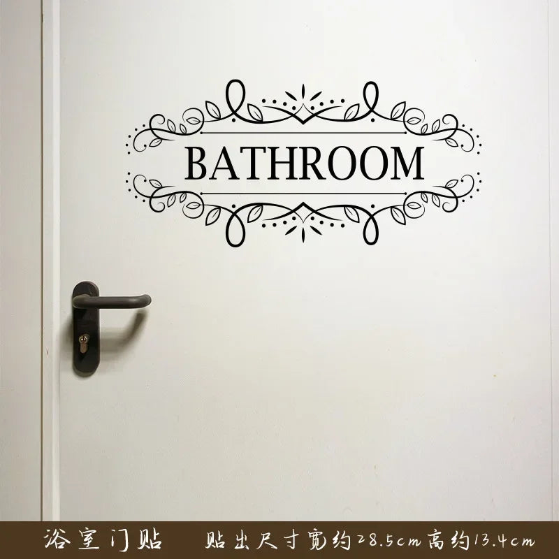 Bathroom Toilet Identification Stickers Letter Sign Vinyl Door Wall Stickers Self-adhesive Decorative Vinyl Labels  Art Decals