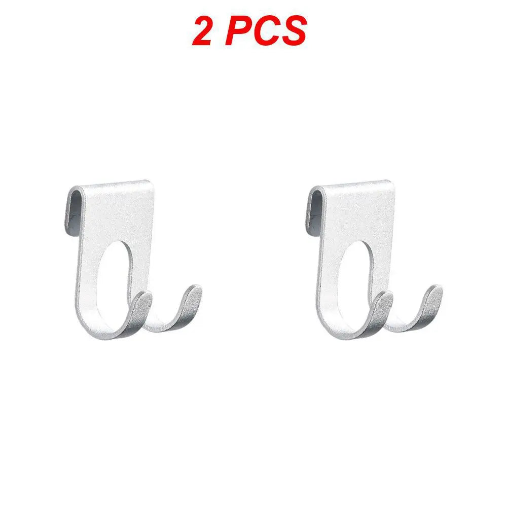 Bathroom Aluminum Hook Punch Free Wall Mounted Hook Towel Shower Glass Door Hook Shelf Bag Home Storage Organizer Hooks