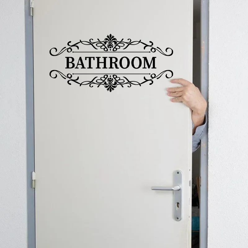 Bathroom Toilet Identification Stickers Letter Sign Vinyl Door Wall Stickers Self-adhesive Decorative Vinyl Labels  Art Decals