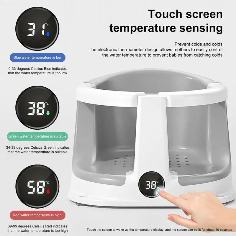 Bath Seats For Babies Sitting Up Baby Bath Tub Seat With Temperature Sensor Children Safety Shower Assistance Supplies For Home